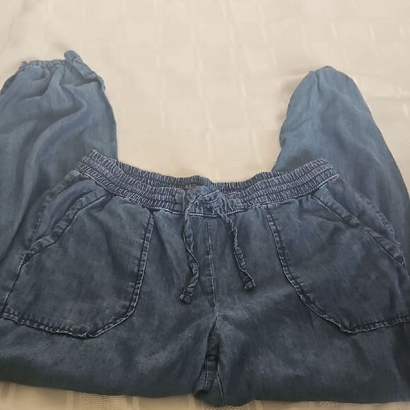 Blue Ankle Cropped Casual Pants - Picture 16 of 16